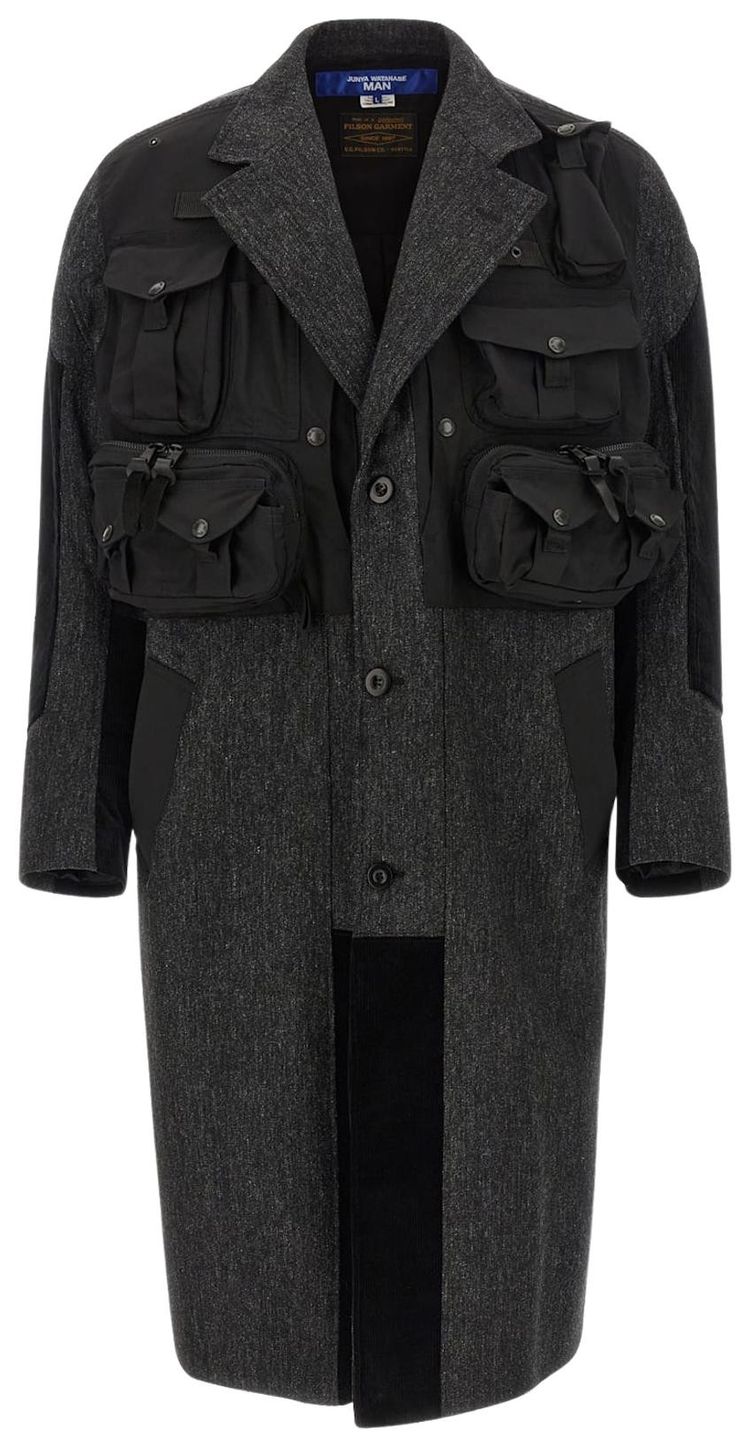 Junya Watanabe MAN x Filson Tweed Coat With Pockets Black