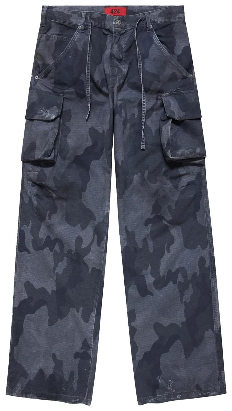 424 Camo Cargo Pants Black