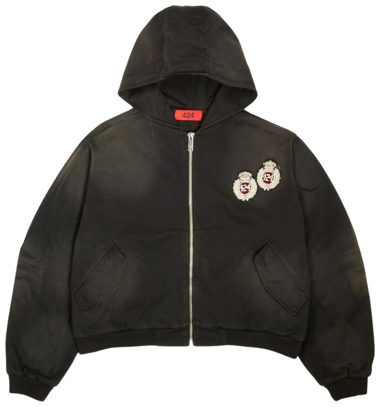 424 Academy Hooded Bomber Black