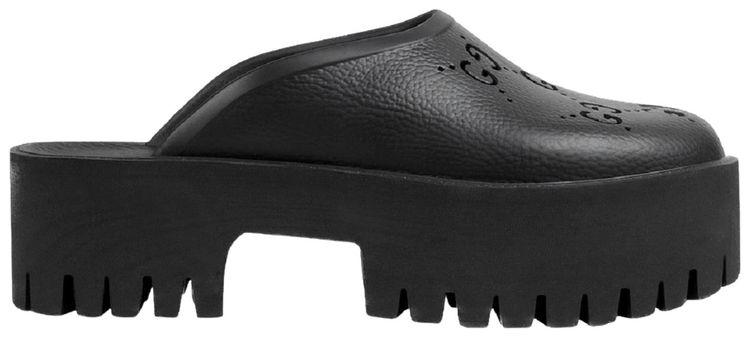 Gucci Wmns Platform Perforated G Sandal Black