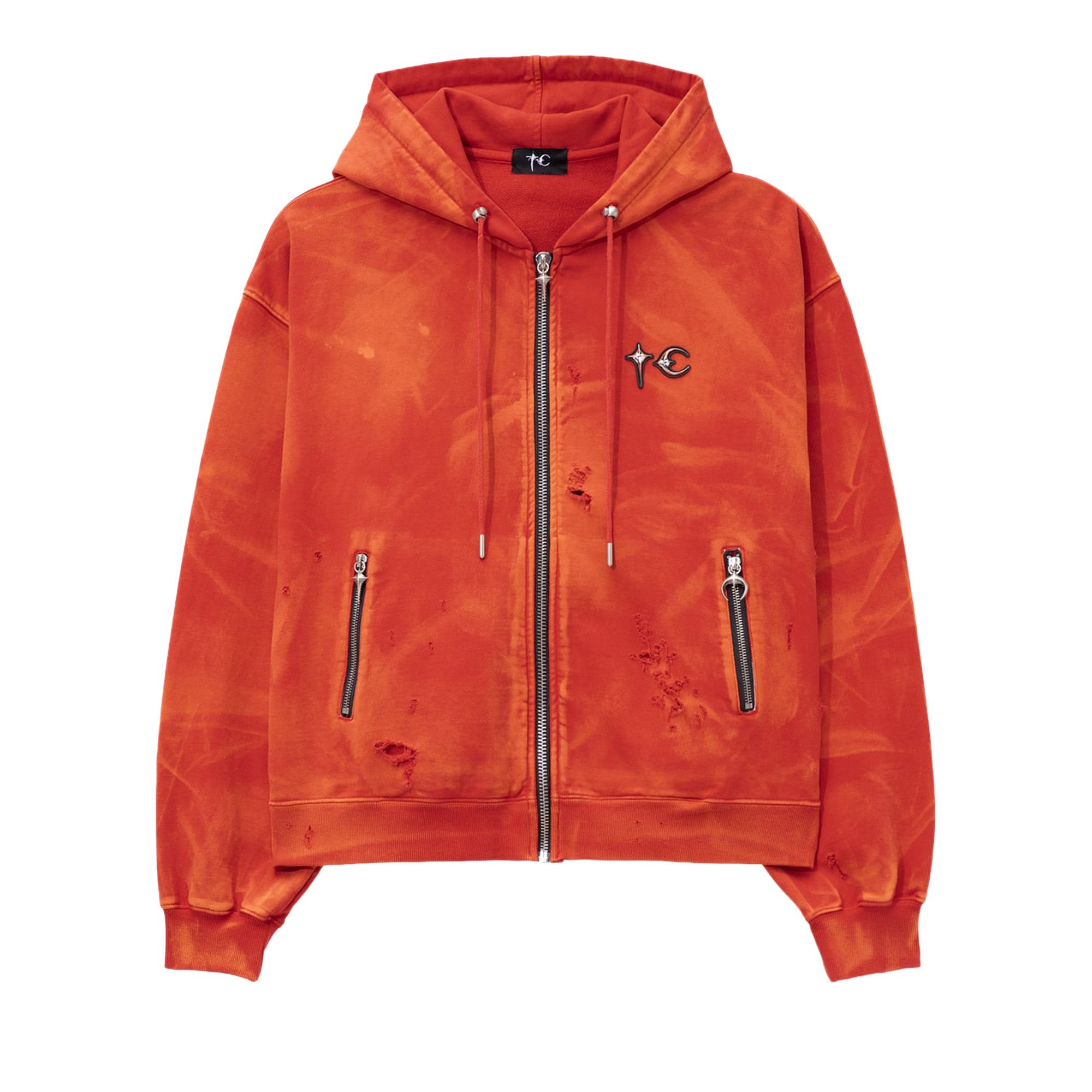 Buy Thug Club Two Tone Washed Zip-Up Hoodie 'Red' - TC26SS0401 | GOAT