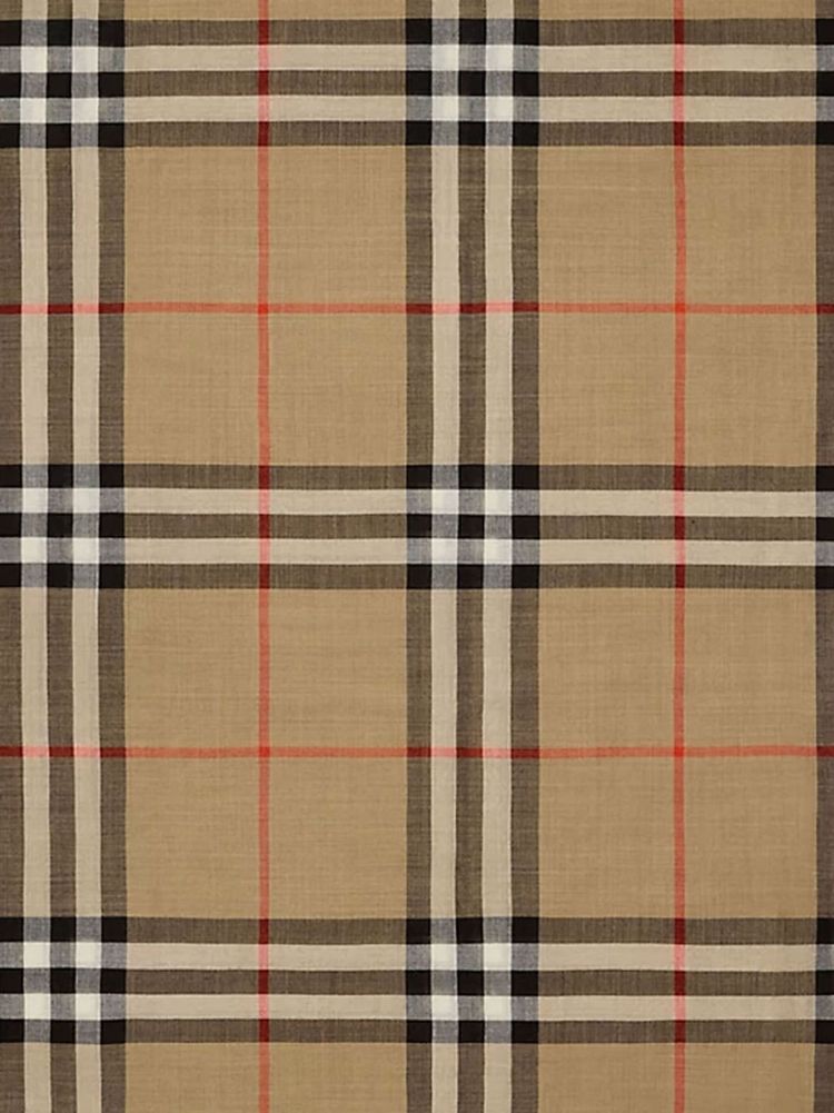 Burberry Vintage Check Frayed Edge Scarf SandBrown