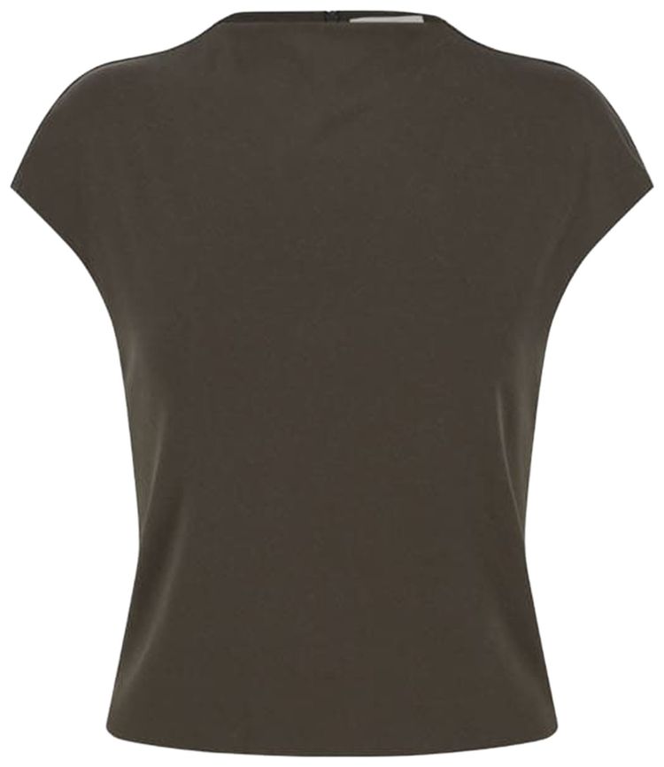 Amomento Jersey Mock Neck Top Brown
