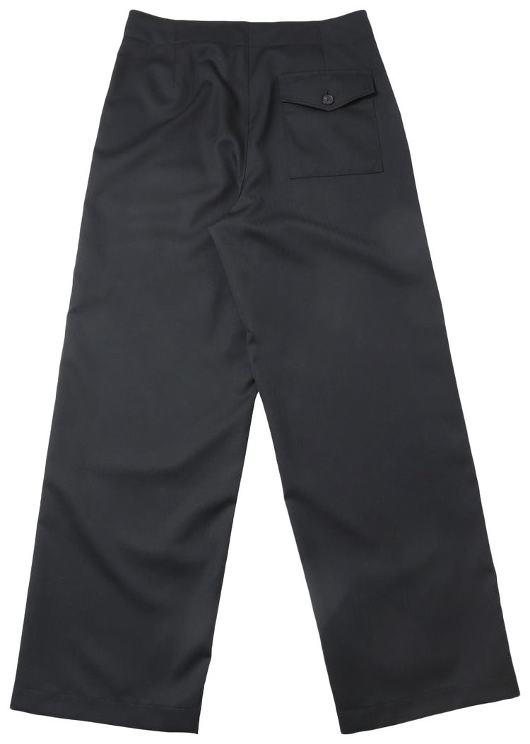 Auralee Wool Herringbone Cargo Pants Black