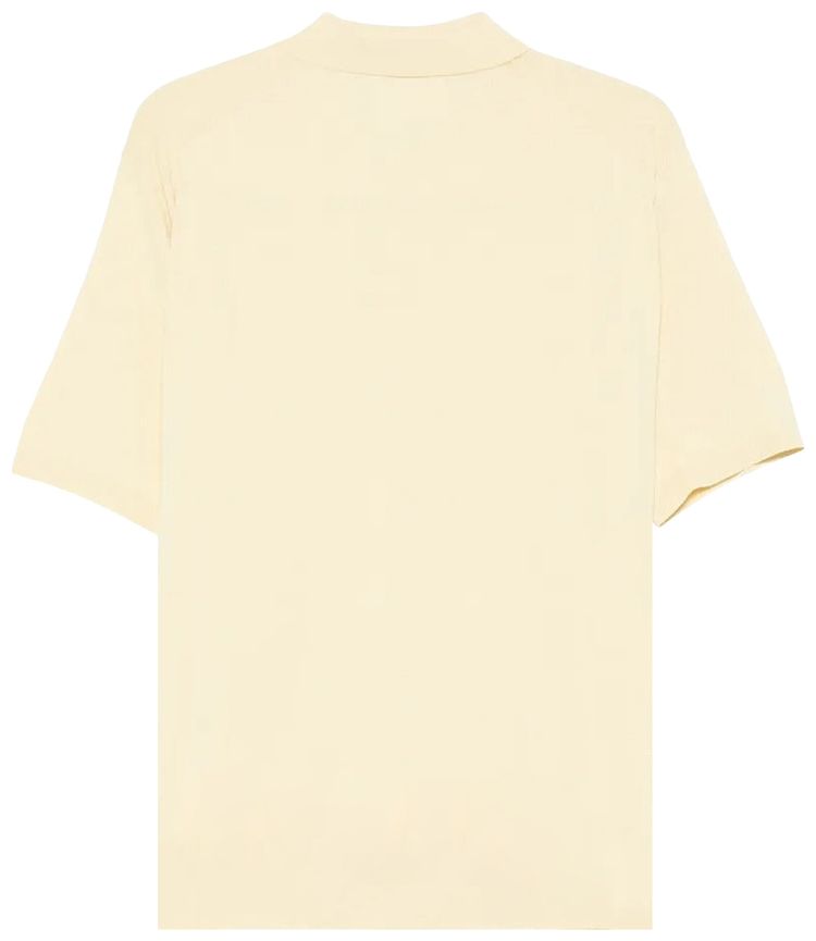 Auralee Giza High Gauge Knit Polo YellowBeige