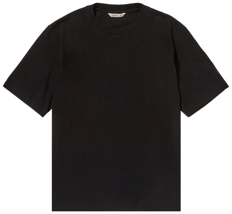 Auralee High Gauge Cotton Jersey Tee Black