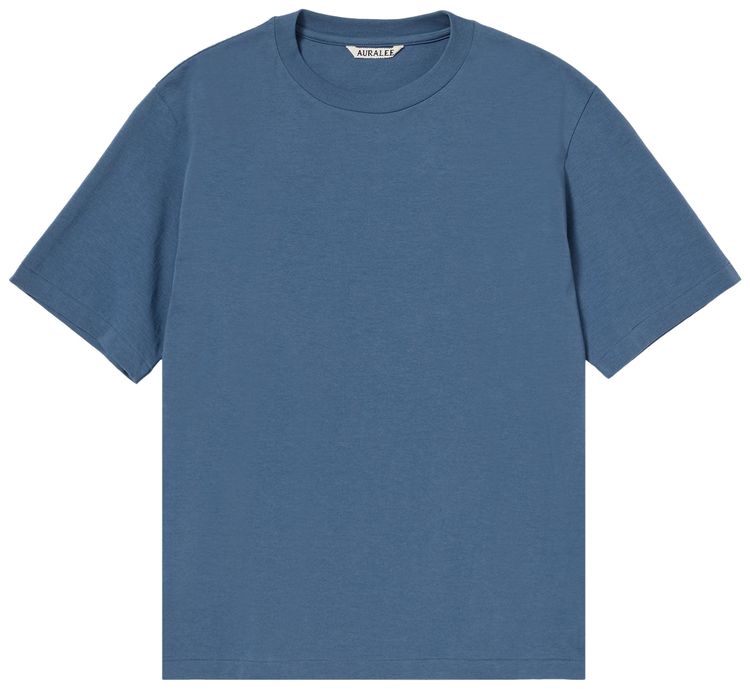 Auralee High Gauge Cotton Jersey Tee Dusty Blue