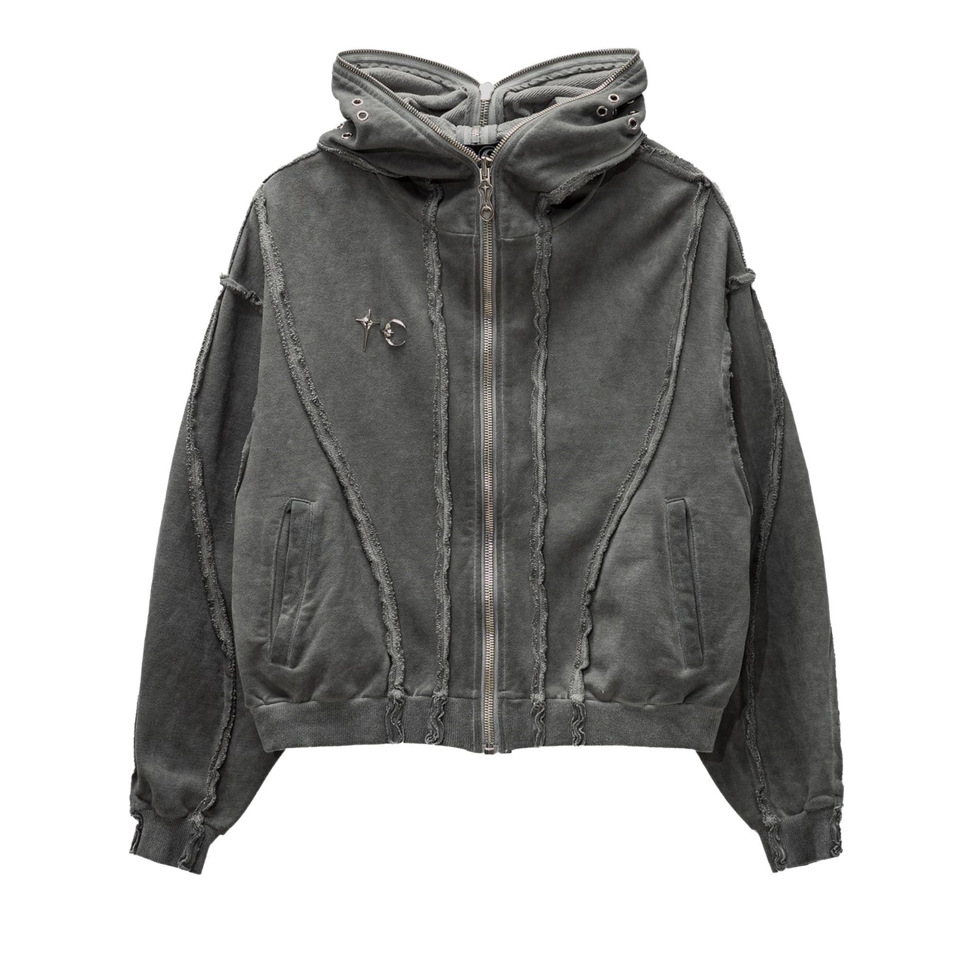 Thug Club Tribal Tree Zip HoodieグレーM Buy Thug Club Bulk Shoulder Gladiator Zip-Up Hoodie 'Charcoal