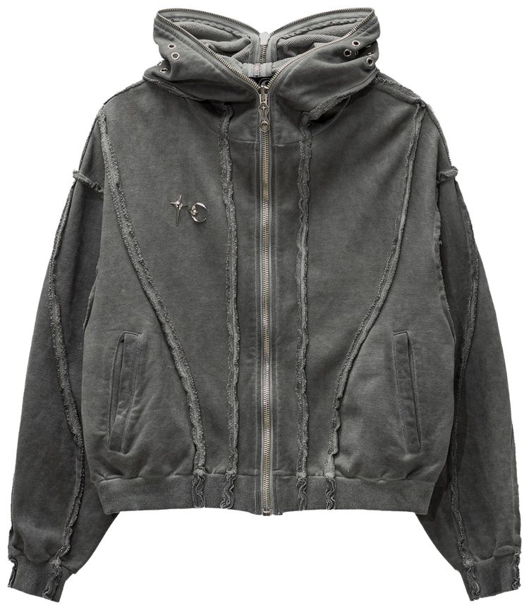 Thug Club Bulk Shoulder Gladiator Zip Up Hoodie Charcoal