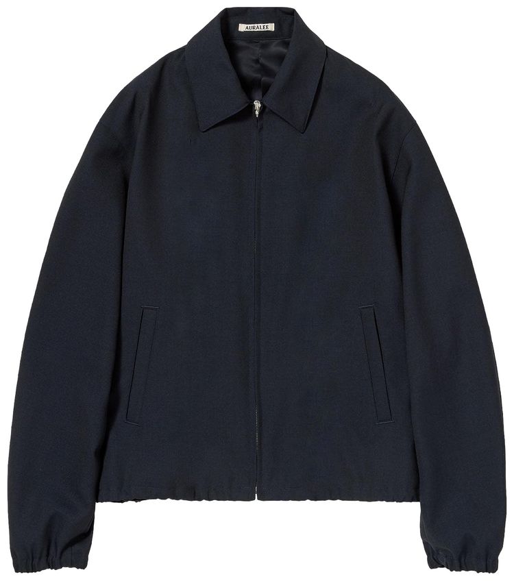 Auralee Wool Mohair Hopsack Zip Blouson Dark Navy