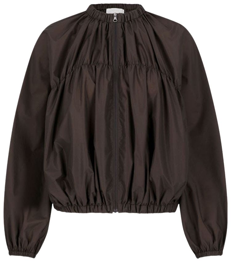 Amomento Nylon Shirring Jumper Brown