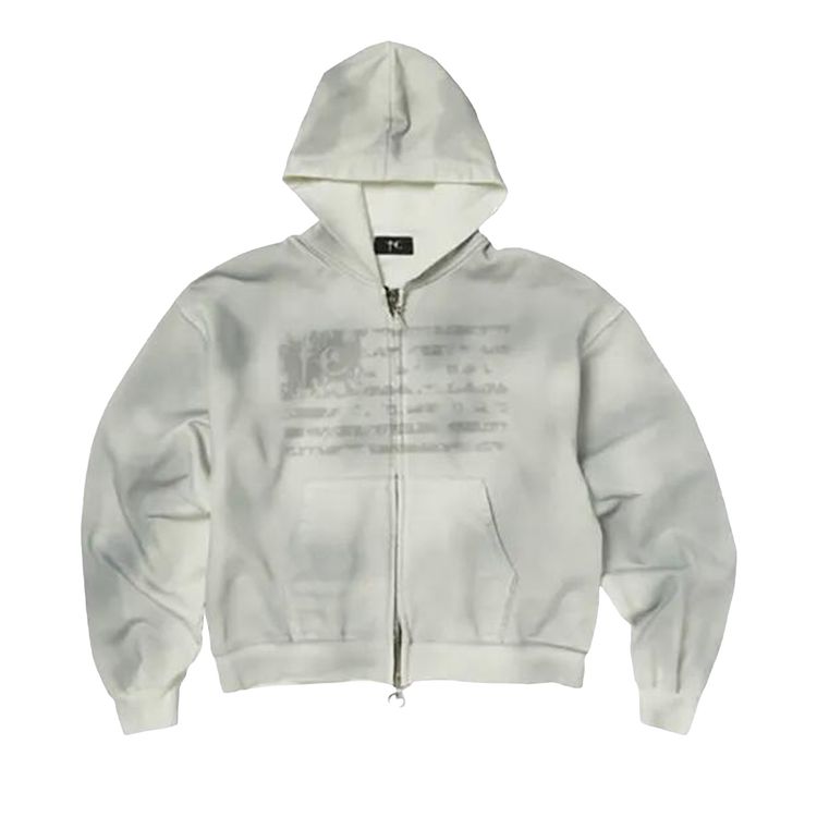 Thug Club Dirty Washed Old Glory Zip Up Hoodie White