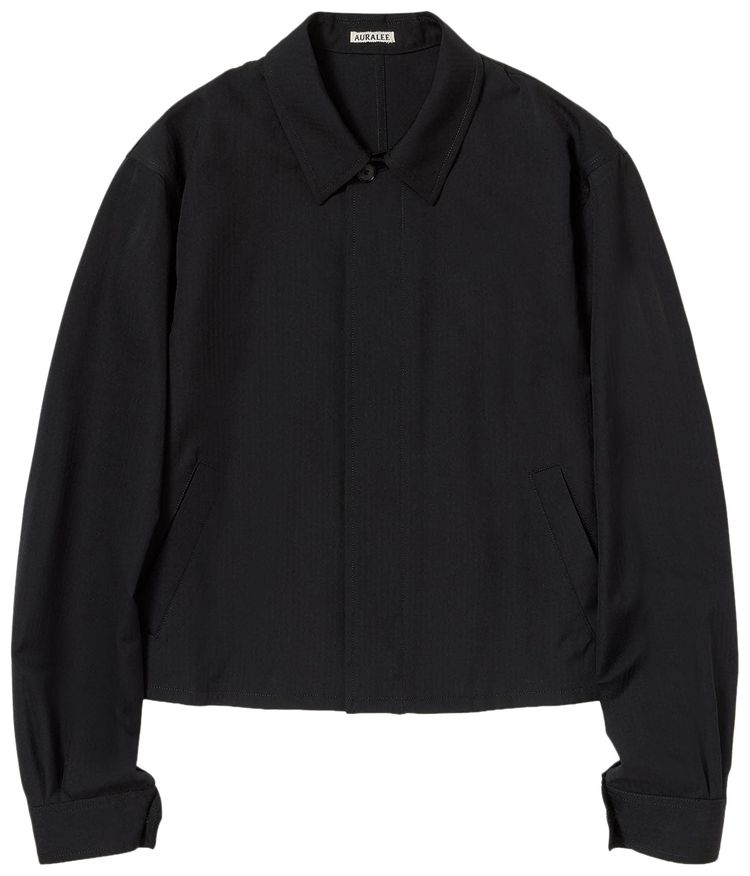 Auralee Wool Herringbone Blouson Black
