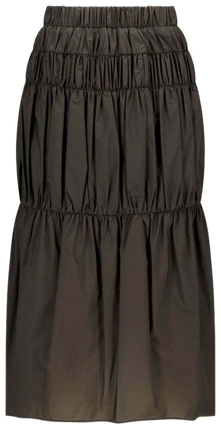 Amomento Nylon Shirring Skirt Brown