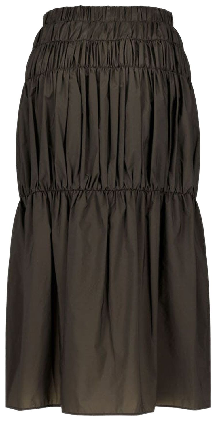Amomento Nylon Shirring Skirt Brown