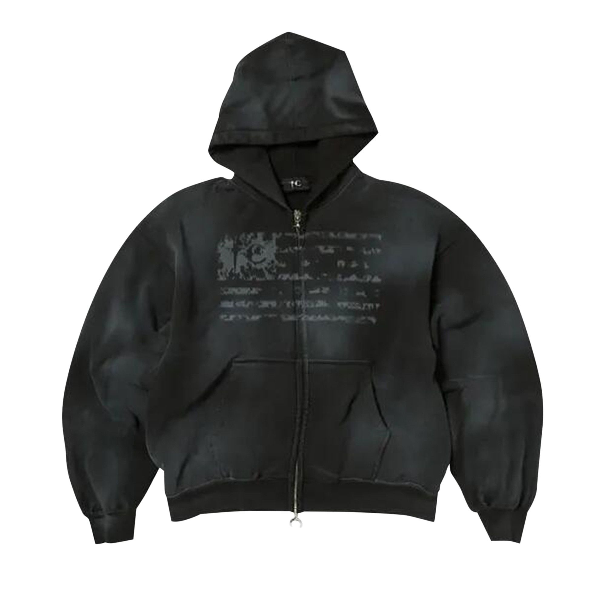 Buy Thug Club Dirty Washed Old Glory Zip-Up Hoodie 'Black