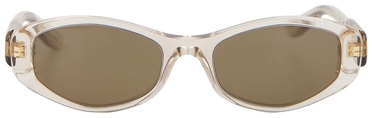 Balenciaga Nova Oval Sunglasses Transparent Beige