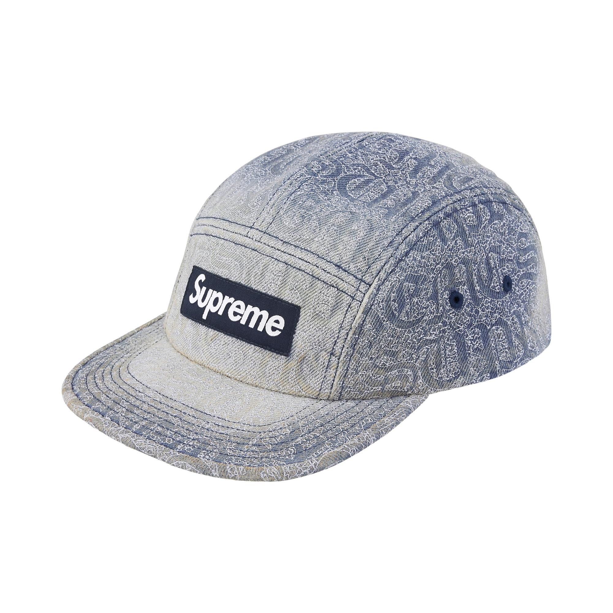 Buy Supreme Stitched Old English Denim Camp Cap 'Blue' - SS26H29