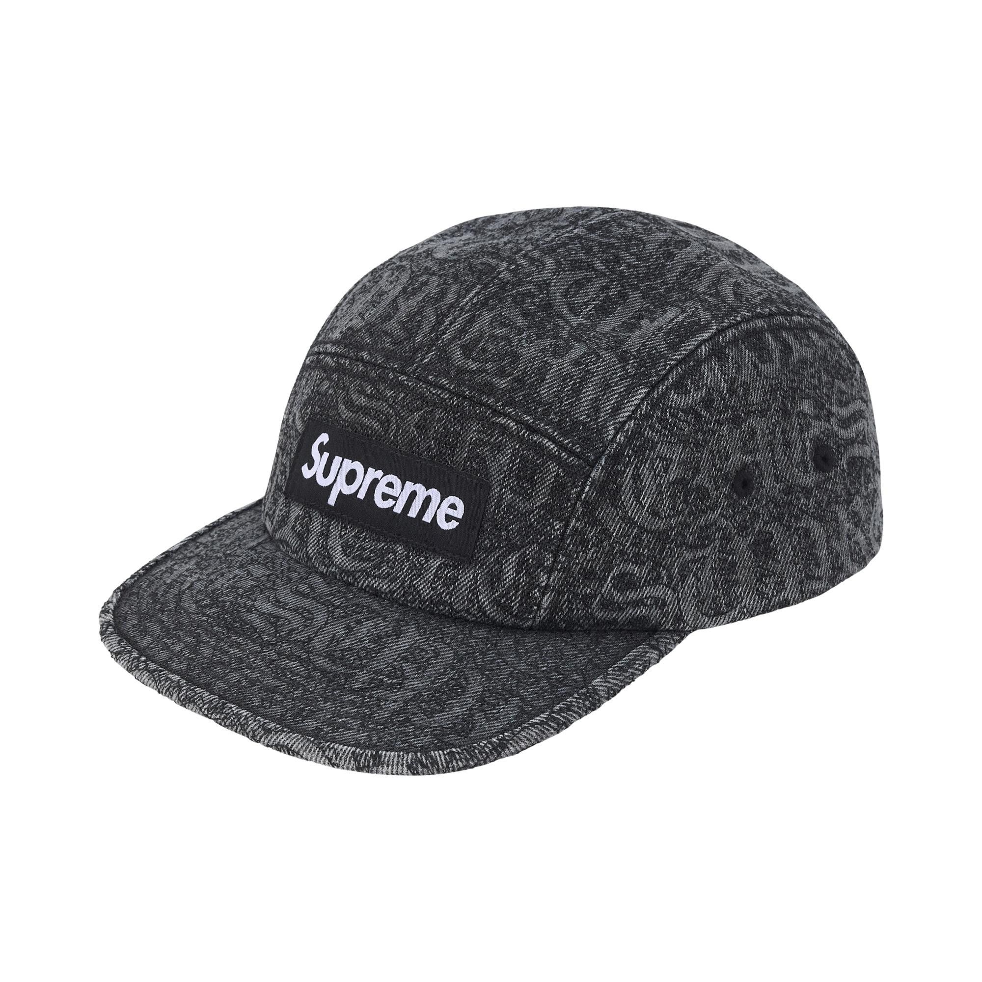 Buy Supreme Stitched Old English Denim Camp Cap 'Black' - SS26H29