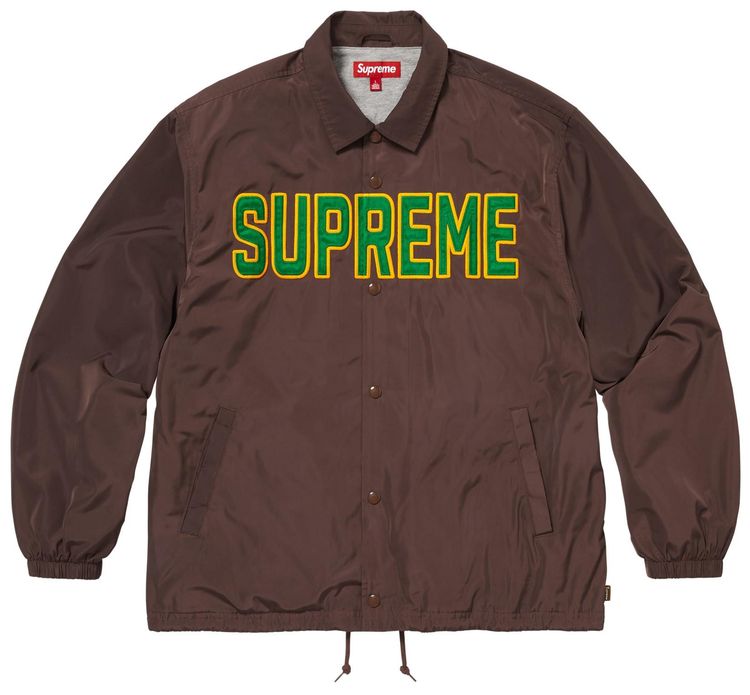 Supreme Spellout Coaches Jacket Brown