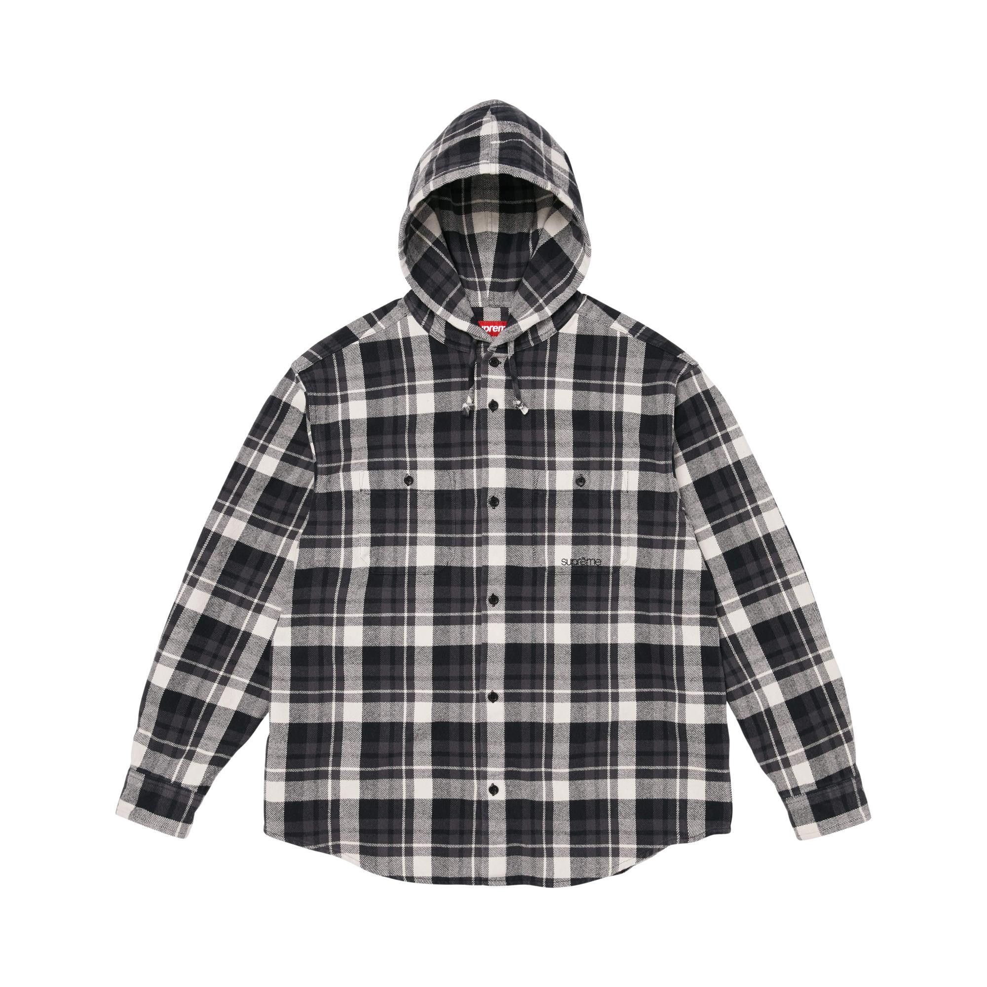 Buy Supreme Hooded Flannel Shirt 'Black' - SS26S39 BLACK | GOAT