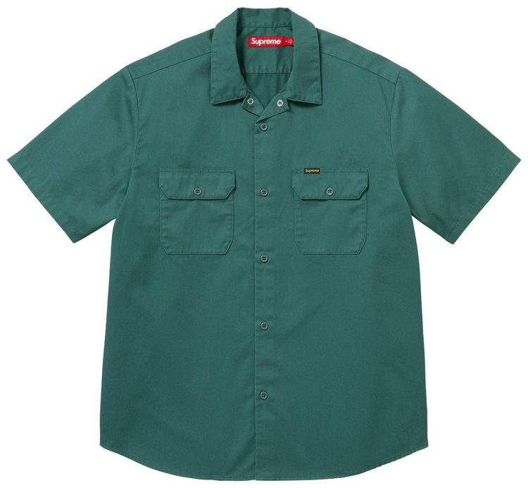 Supreme Ghostface Short Sleeve Work Shirt Work Green