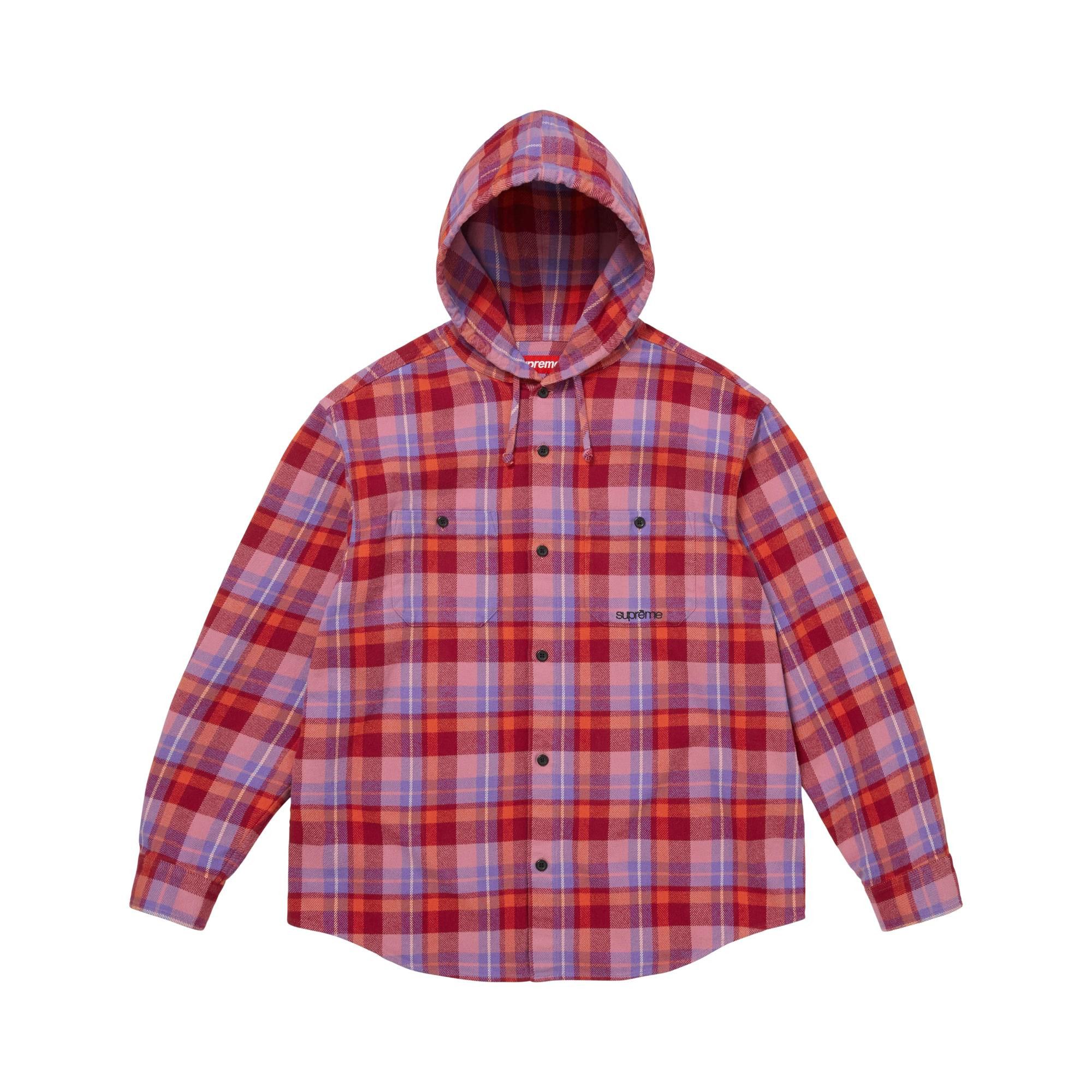 Buy Supreme Hooded Flannel Shirt 'Pink' - SS26S39 PINK | GOAT