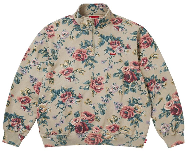 Supreme Small Box Half Zip Pullover Floral
