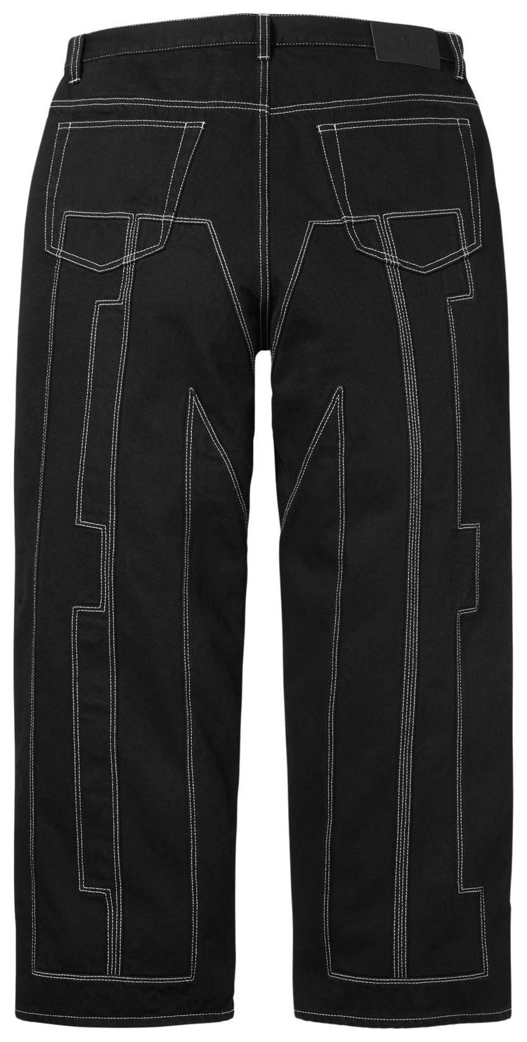 Supreme Inset Spellout Baggy Jean Black