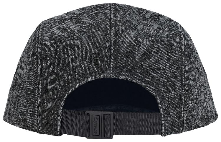 Supreme Stitched Old English Denim Camp Cap Black