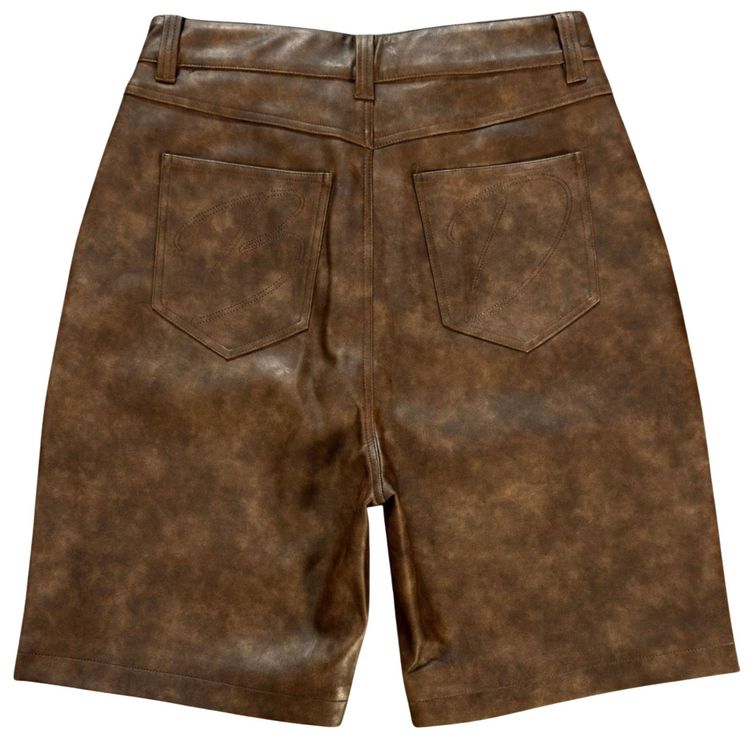 Bottega Desires Leather Shorts Brown