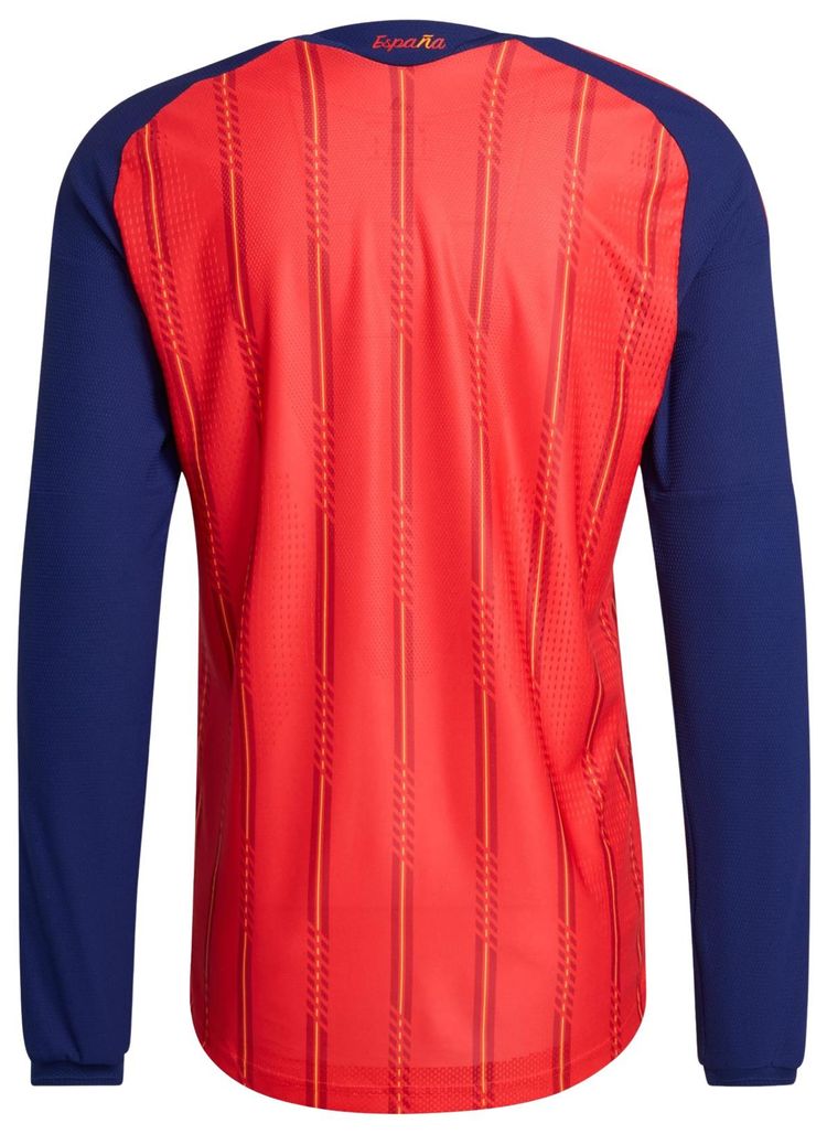Adidas Spain 26 Home Authentic Long Sleeve Jersey Vivid Red