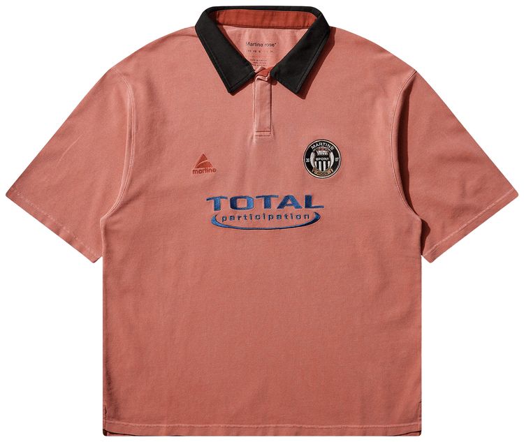 Martine Rose Oversized Short Sleeve Polo Pink Washed