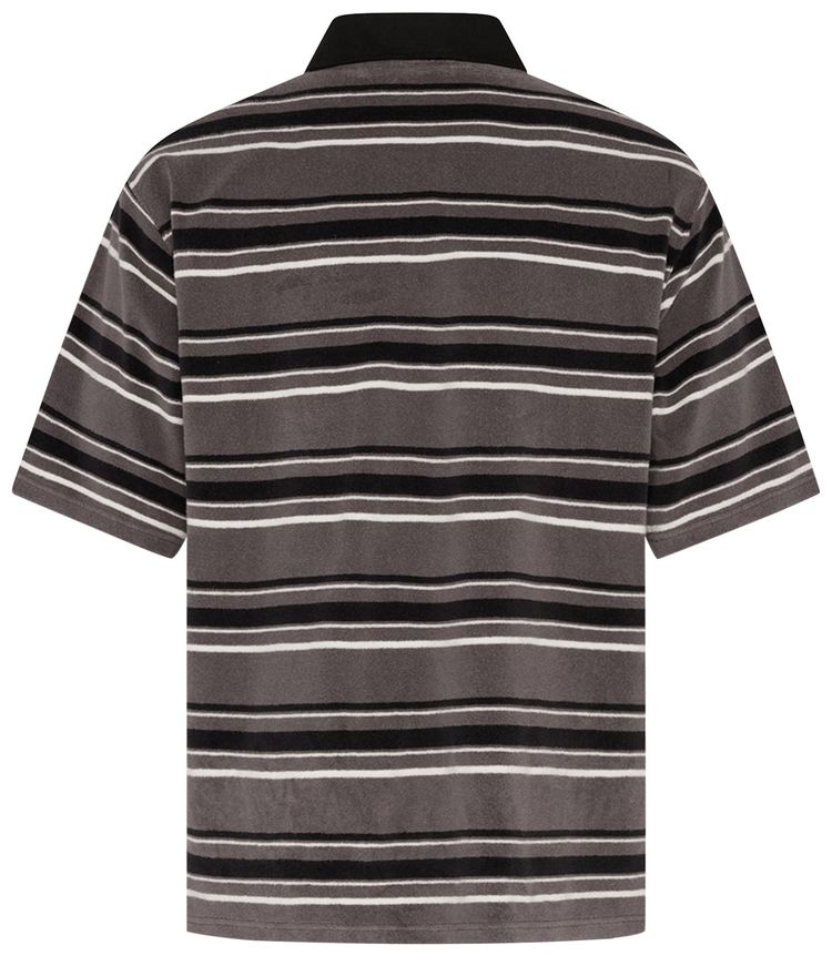 Martine Rose Oversized Short Sleeve Polo GreyBlack Stripe