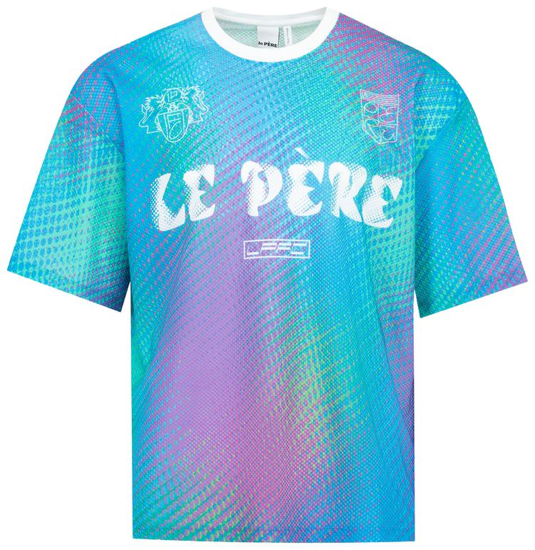 le PERE Ema Mesh Top Blue Dot