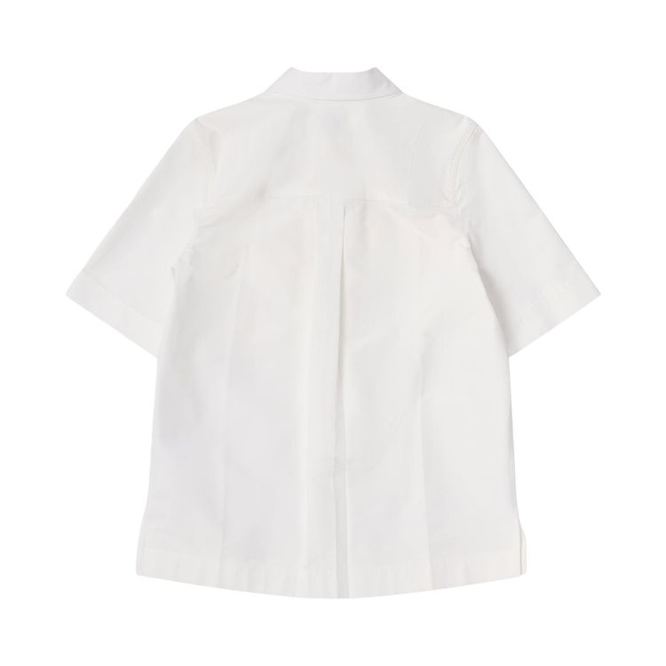 Bottega Veneta Compact Cotton Toile Short Sleeve Shirt Chalk