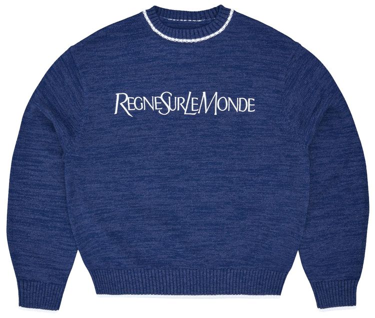 Corteiz Rslm Knit Crewneck Navy