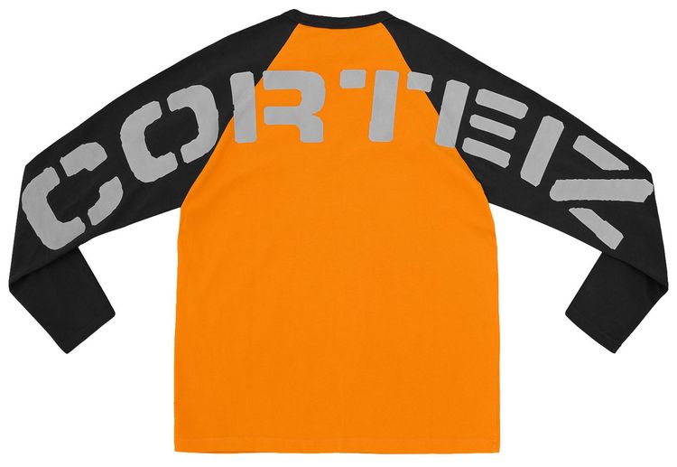 Corteiz Stencil Raglan Long Sleeve OrangeBlack