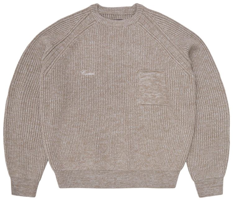 Corteiz Script Pocket Knit Sweater Oatmeal