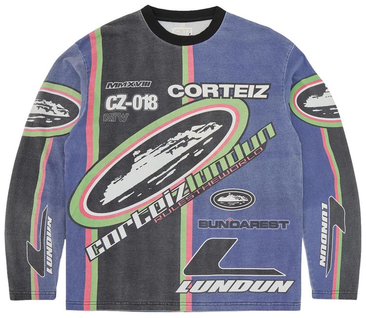 Corteiz Supercross Cotton Jersey Blue