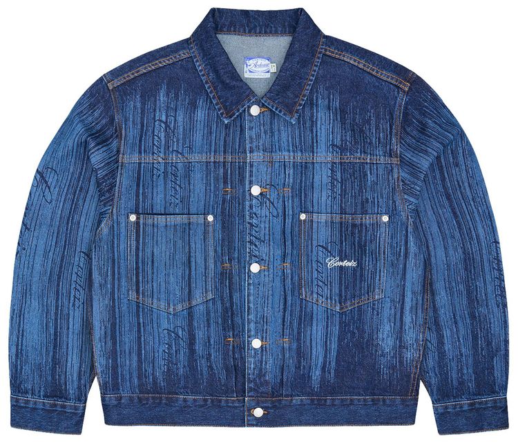 Corteiz Strike Denim Jacket Dark Wash