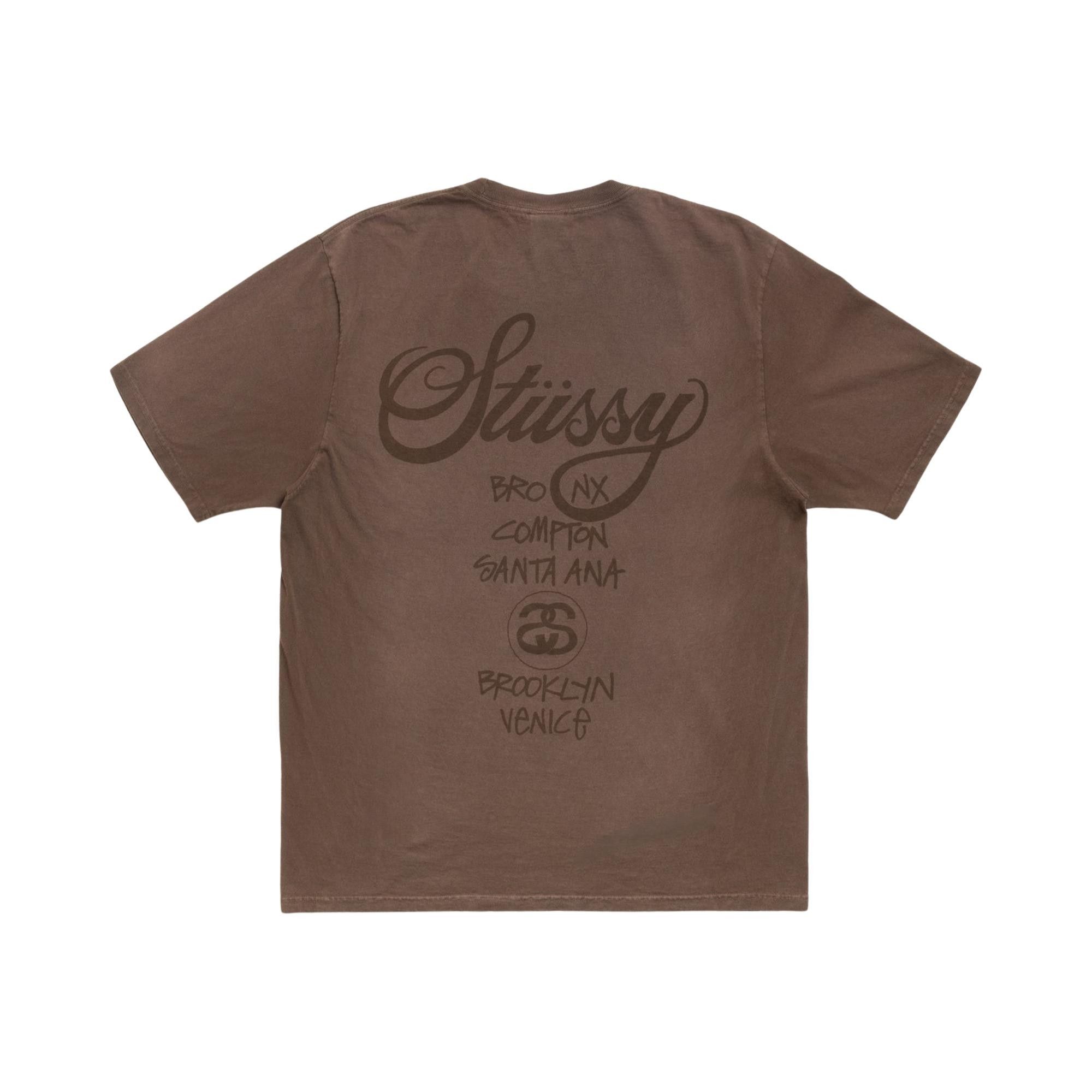 Buy Stussy World Tour Tee 'Sun Faded Brown' - 3903962SF SUNF | GOAT