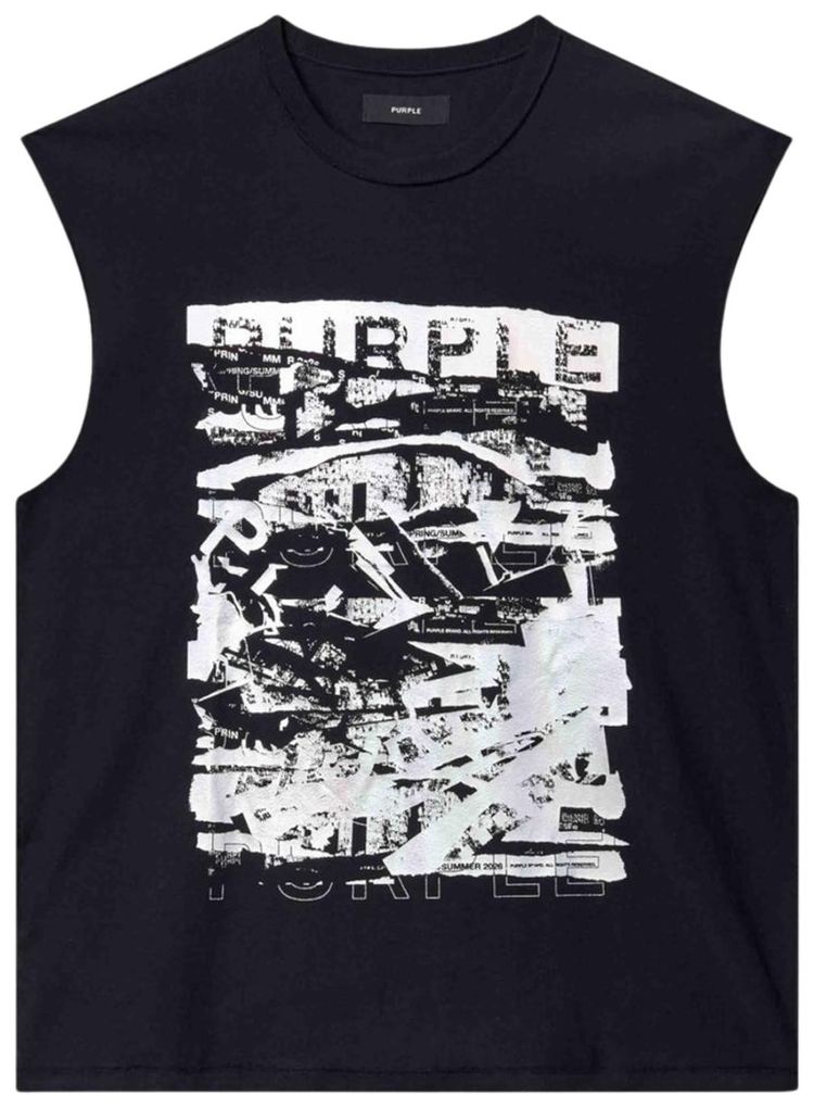 PURPLE BRAND Tank Top Black Foil