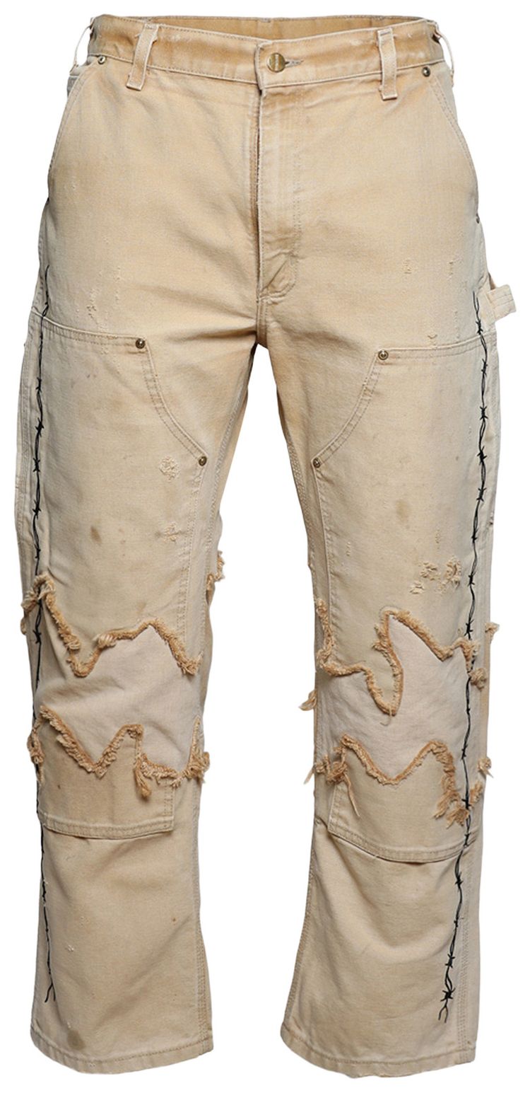 Warren Lotas x Carhartt Barbed Wire Reconstructed Vintage Double Knee Pants Tan