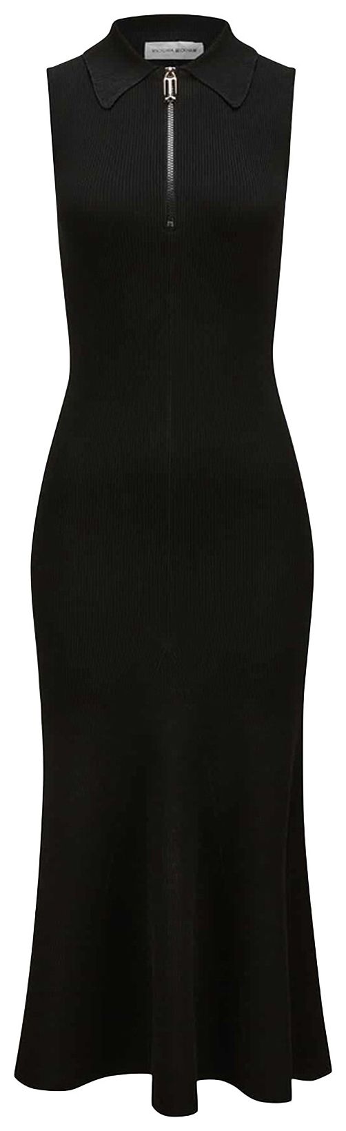 Victoria Beckham Sleeveless Zip Dress Black