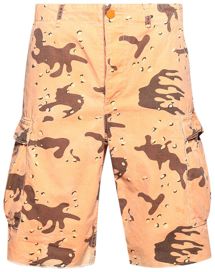 Hellstar Camo Shorts Orange