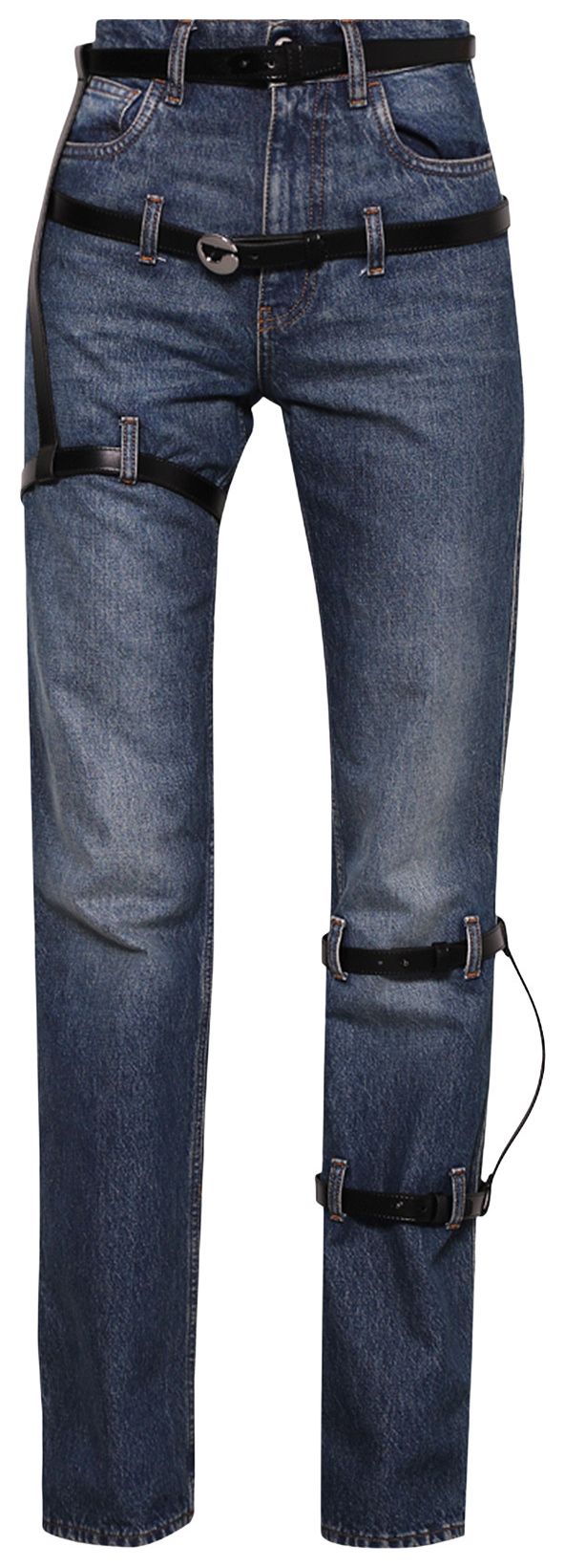 Coperni Multi Belt Denim Pants Blue Vintage