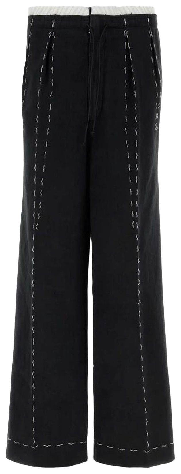 Maison Margiela Work In Progress Trousers With Contrast Stitching Black