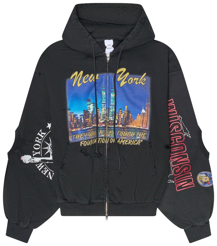 Protocol Index Reconstructed NY Zip Hoodie Black