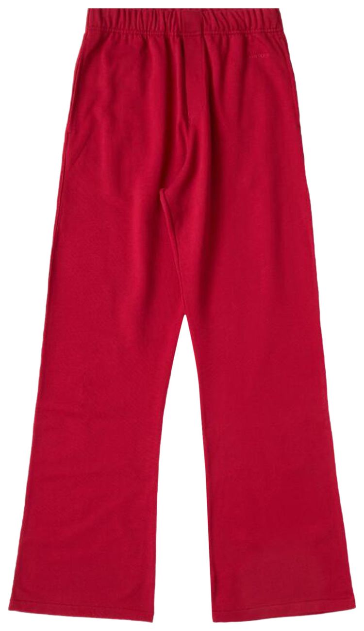 Courreges Embroidered Fleece Sweatpants Red